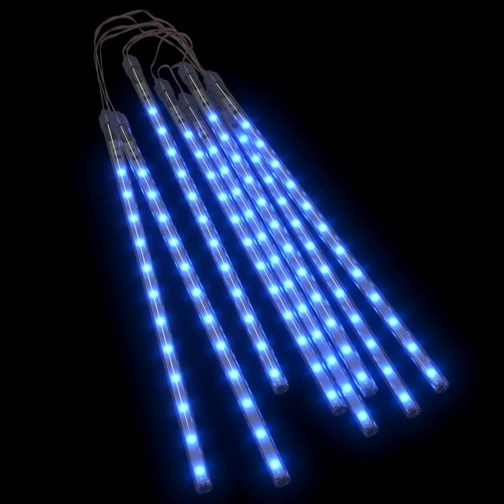 vidaXL LED Meteor Shower Lights 8 Pcs. 30 cm Blue 192 LEDs