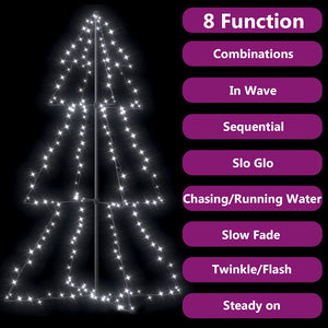 vidaXL Cone-shaped Christmas Tree 200 LEDs Indoor Outdoor 98x150 cm
