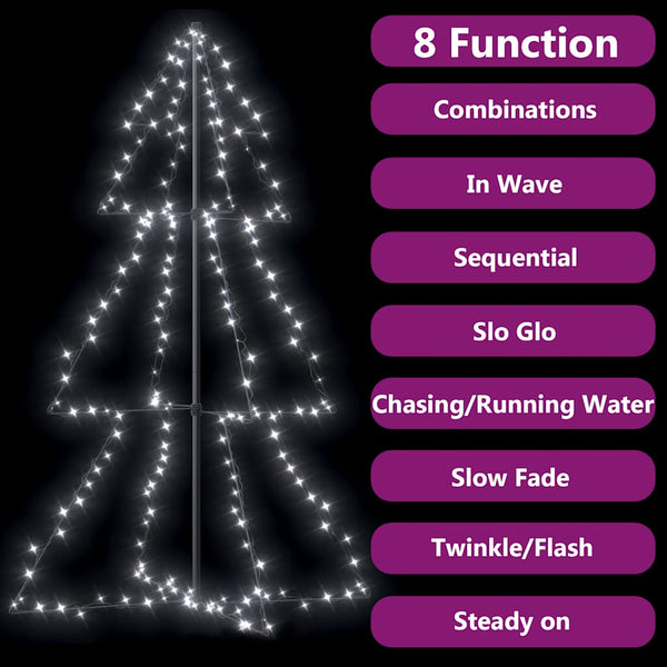vidaXL Cone-shaped Christmas Tree 200 LEDs Indoor Outdoor 98x150 cm
