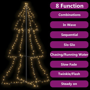 vidaXL Cone-shaped Christmas tree 240 LEDs Indoor Outdoor 118x180 cm