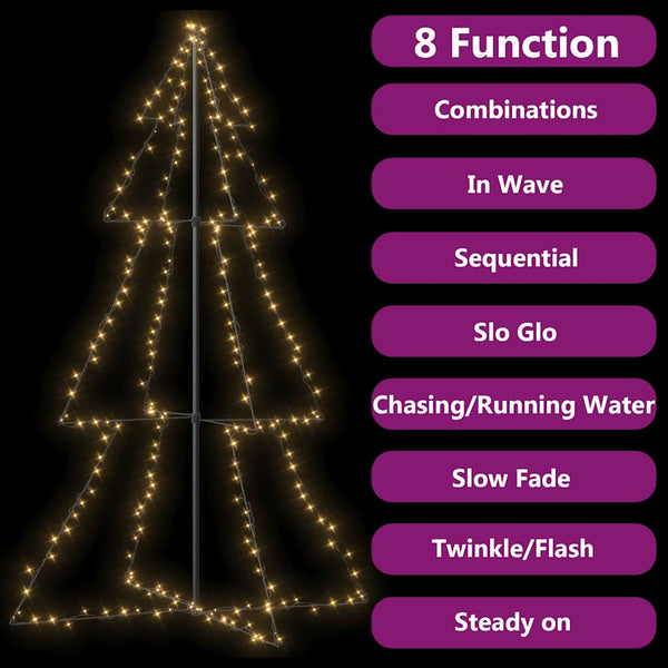 vidaXL Cone-shaped Christmas tree 240 LEDs Indoor Outdoor 118x180 cm