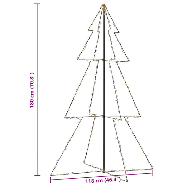 vidaXL Cone-shaped Christmas tree 240 LEDs Indoor Outdoor 118x180 cm