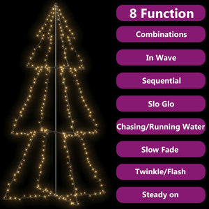 vidaXL Cone-shaped Christmas Tree 300 LEDs Indoor & Outdoor 120x220cm