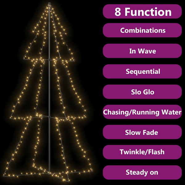 vidaXL Cone-shaped Christmas Tree 300 LEDs Indoor & Outdoor 120x220cm