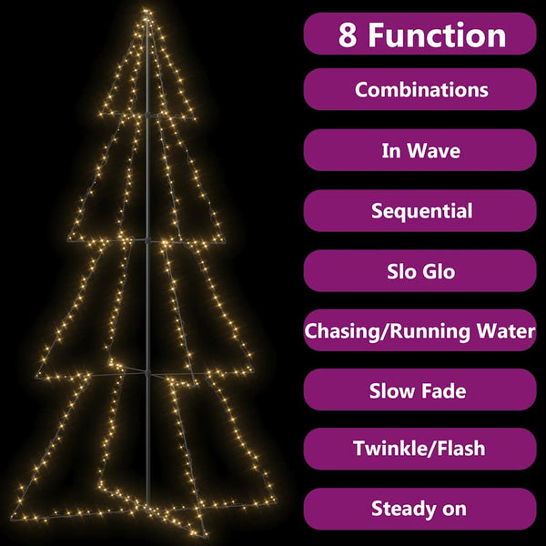 vidaXL Cone-shaped Christmas Tree 360 LEDs Indoor Outdoor 143x250 cm