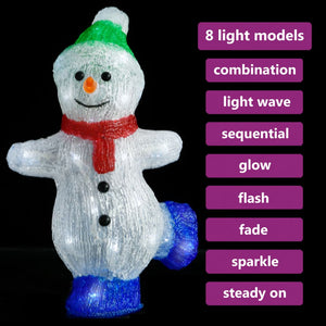 vidaXL LED Christmas Figure Snowman Acrylic Indoor and Outdoor 30 cm