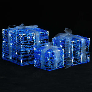 vidaXL LED Gift Boxes 3 pcs. Christmas Decoration Cold White