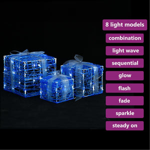 vidaXL LED Gift Boxes 3 pcs. Christmas Decoration Cold White