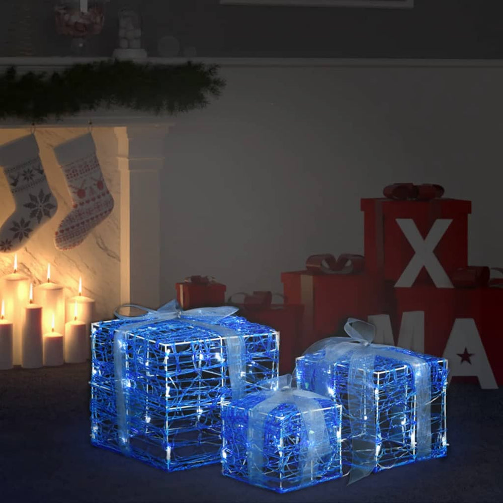 vidaXL LED Gift Boxes 3 pcs. Christmas Decoration Cold White