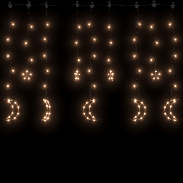 vidaXL String Lights Star and Moon Remote Control 138 LEDs Warm White
