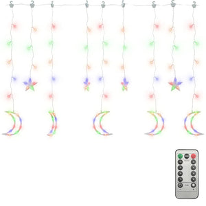 vidaXL String Lights Star and Moon Remote Control 138 LED Multicolored