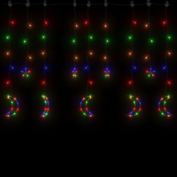 vidaXL String Lights Star and Moon Remote Control 138 LED Multicolored