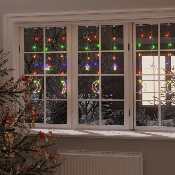 vidaXL String Lights Star and Moon Remote Control 138 LED Multicolored