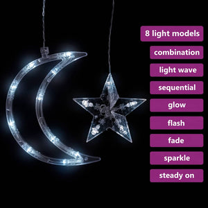 vidaXL String Lights Star and Moon Remote Control 345 LED Cool White