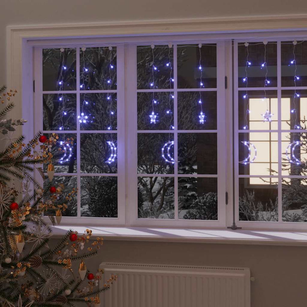 vidaXL Star and Moon String Lights Remote Control 345 LED Blue