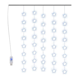 vidaXL LED Star Curtain String Lights 200 LED Blue 8 Functions