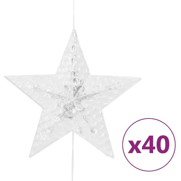 vidaXL LED Star Curtain String Lights 200 LED Blue 8 Functions