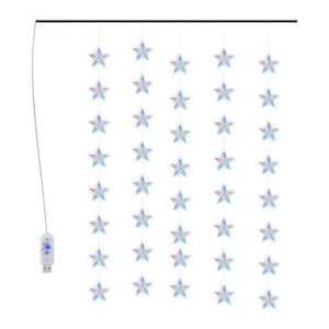 vidaXL LED Star Curtain Light Chain 200 LED Multicolor 8 Functions