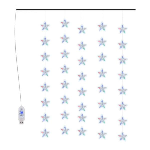 vidaXL LED Star Curtain Light Chain 200 LED Multicolor 8 Functions