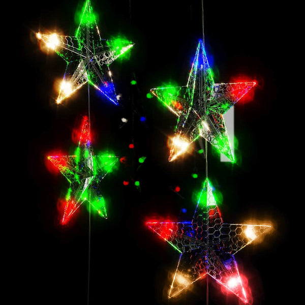 vidaXL LED Star Curtain Light Chain 200 LED Multicolor 8 Functions