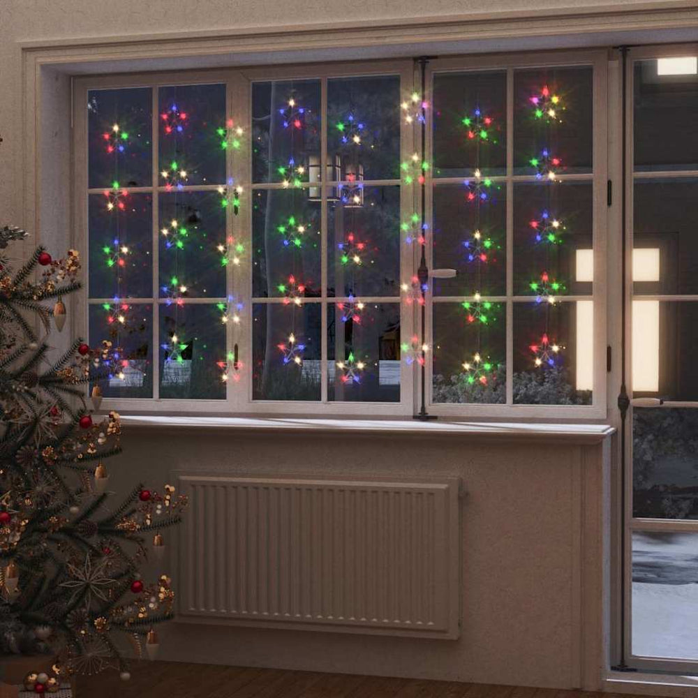 vidaXL LED Star Curtain Light Chain 200 LED Multicolor 8 Functions
