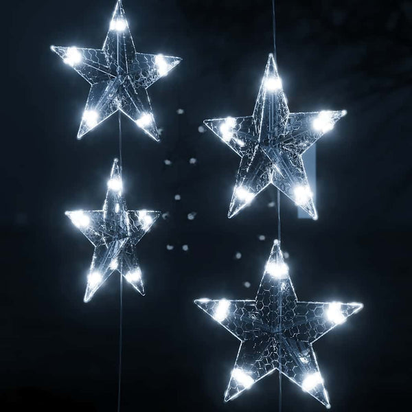 vidaXL LED Star Curtain Light Chain 500 LED Cold White 8 Functions