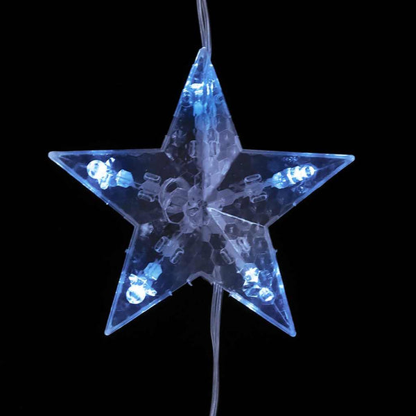 vidaXL LED Star Curtain Light Chain 500 LED Blue 8 Functions