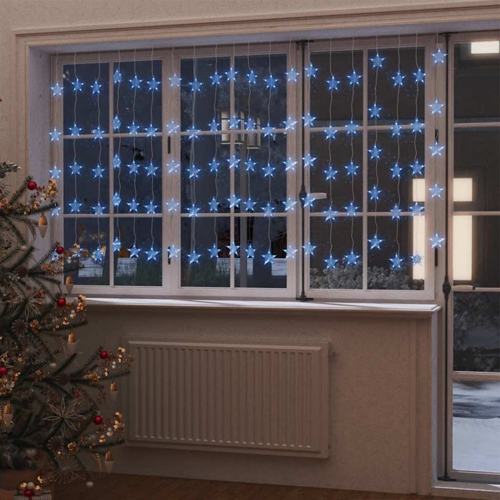 vidaXL LED Star Curtain Light Chain 500 LED Blue 8 Functions