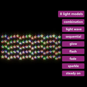 vidaXL LED Star Curtain Light Chain 500 LED Multicolored 8 Functions