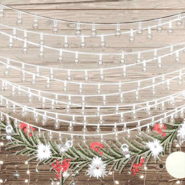 vidaXL String Lights Balls 20 m 200 LED Cold White 8 Functions