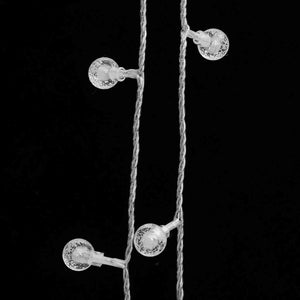 vidaXL String Lights Balls 20 m 200 LED Cold White 8 Functions