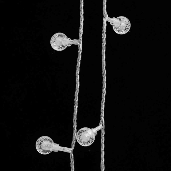 vidaXL String Lights Balls 20 m 200 LED Cold White 8 Functions