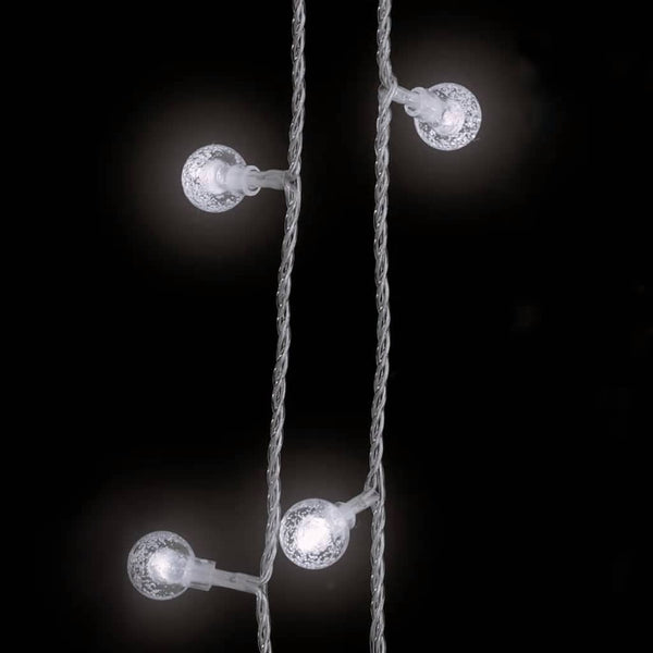 vidaXL String Lights Balls 20 m 200 LED Cold White 8 Functions