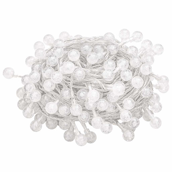 vidaXL String Lights Balls 20 m 200 LED Cold White 8 Functions