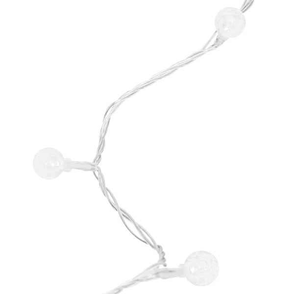vidaXL String Lights Balls 20 m 200 LED Cold White 8 Functions