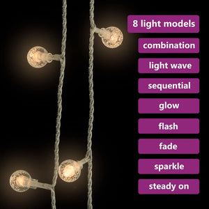 vidaXL Sphere String Lights 40 m 400 LED Warm White 8 Functions