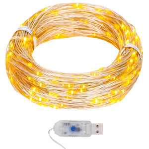 vidaXL LED Wire Lights 40 m 400 LEDs Warm White 8 Functions