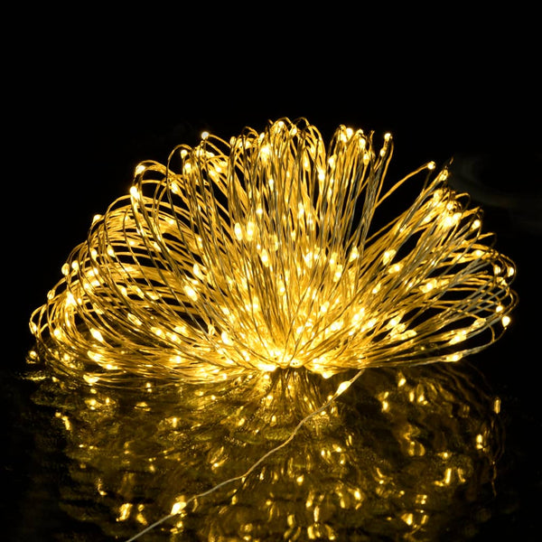 vidaXL LED Wire Lights 40 m 400 LEDs Warm White 8 Functions