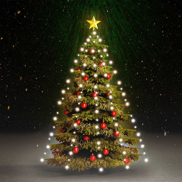 vidaXL Christmas Tree Net Lights with 210 Cold White LEDs 210 cm