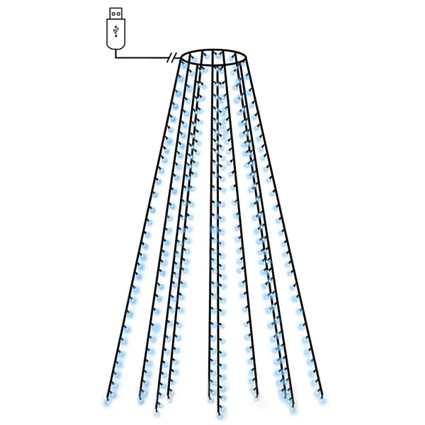 vidaXL Christmas Tree Net Lights with 250 Blue LEDs 250 cm