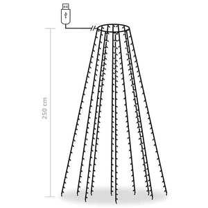 vidaXL Christmas Tree Net Lights with 250 Blue LEDs 250 cm