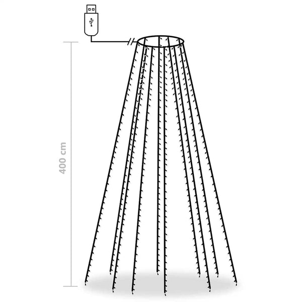 vidaXL Christmas Tree Net Lights with 400 LEDs Multicolour 400 cm