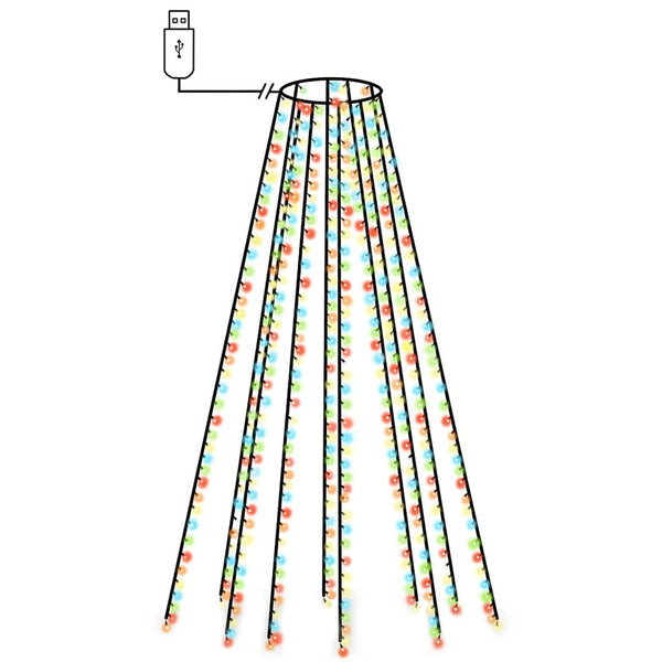 vidaXL Christmas Tree Lighting 500 LEDs Multicolored 500 cm