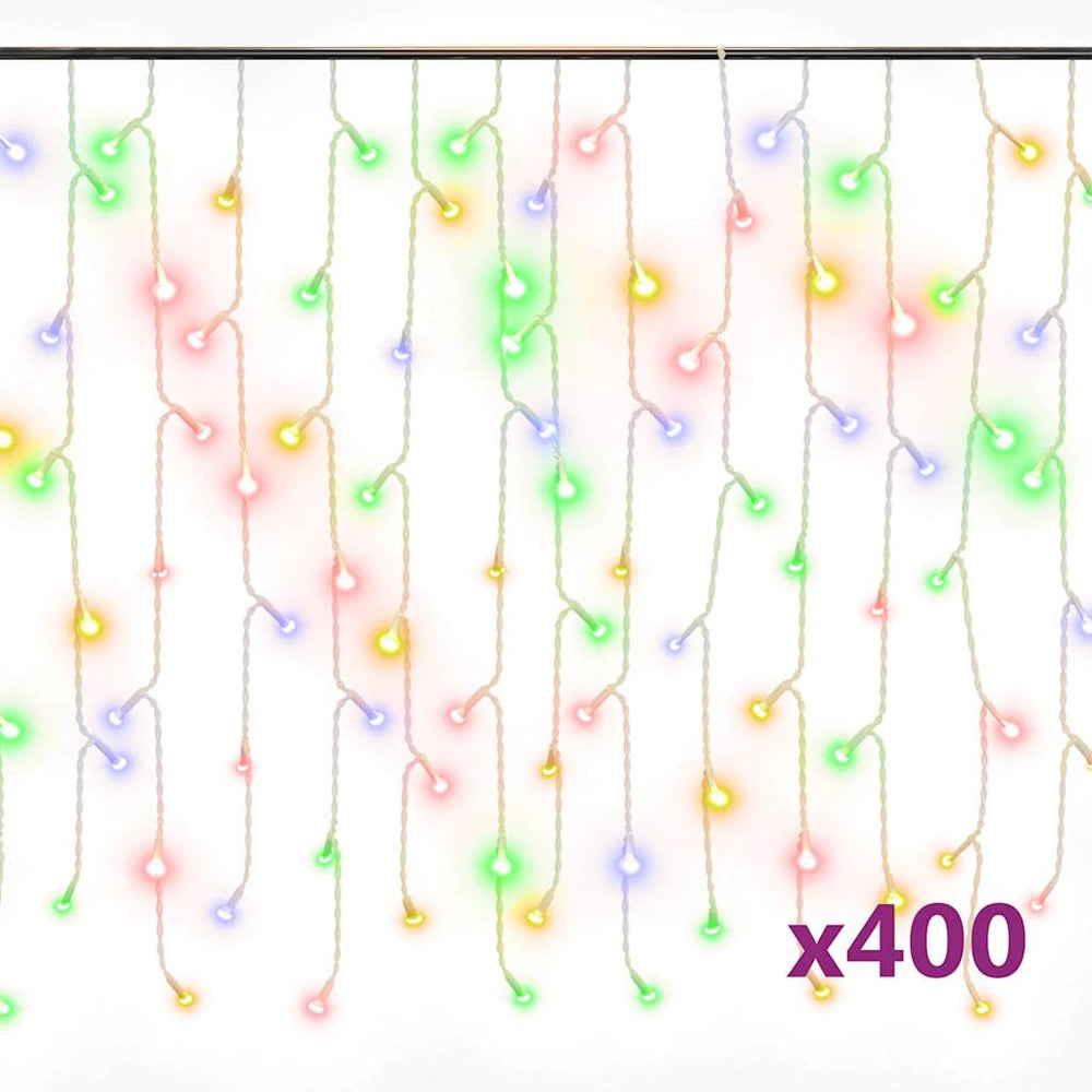 vidaXL Icicle Light Curtain LED 10 m 400 LED Multicolour 8 Functions