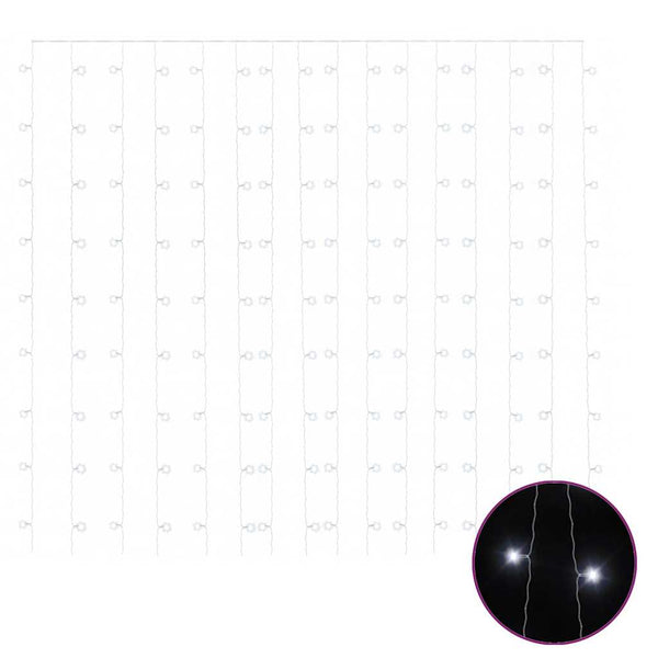 vidaXL LED Curtain Lights 3x3 m 300 LED Cold White 8 Functions