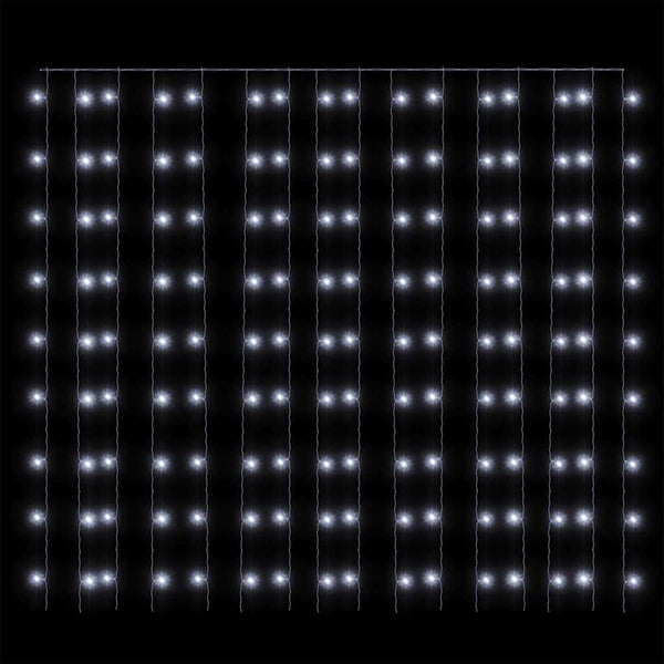 vidaXL LED Curtain Lights 3x3 m 300 LED Cold White 8 Functions