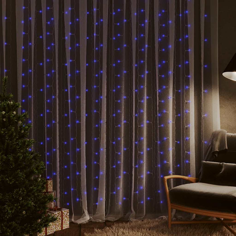 vidaXL LED Curtain Lights 3x3 m 300 LED Blue 8 Functions