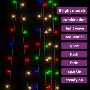 vidaXL LED Light Curtain 3x3 m 300 LED Multicolor 8 Functions