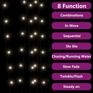 vidaXL Solar String Lights 2 pcs. 2x200 LED Cool White Indoor Outdoor