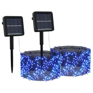 vidaXL Solar String Lights 2 pcs. 2x200 LED Blue Indoor Outdoor